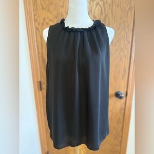 Naked Zebra Black Ruffle Neck Blouse